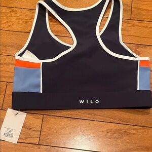 WILO Colorblock Sports Bra - Black, Blue, Orange